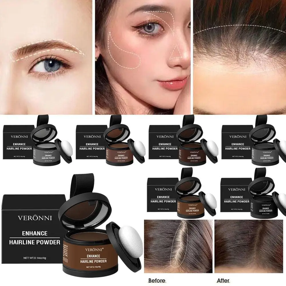 Bubuk garis rambut 6 warna akar hitam alami Concealer bayangan garis rambut cakupan cat rambut tahan air dalam perbaikan F H5K6