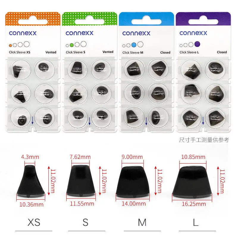 

Siemens Signia Original Silicone Eardomes 6 Pieces of Ear Tips Click Sleeve Vented for CIC ITC and RIC Model Hering Aids