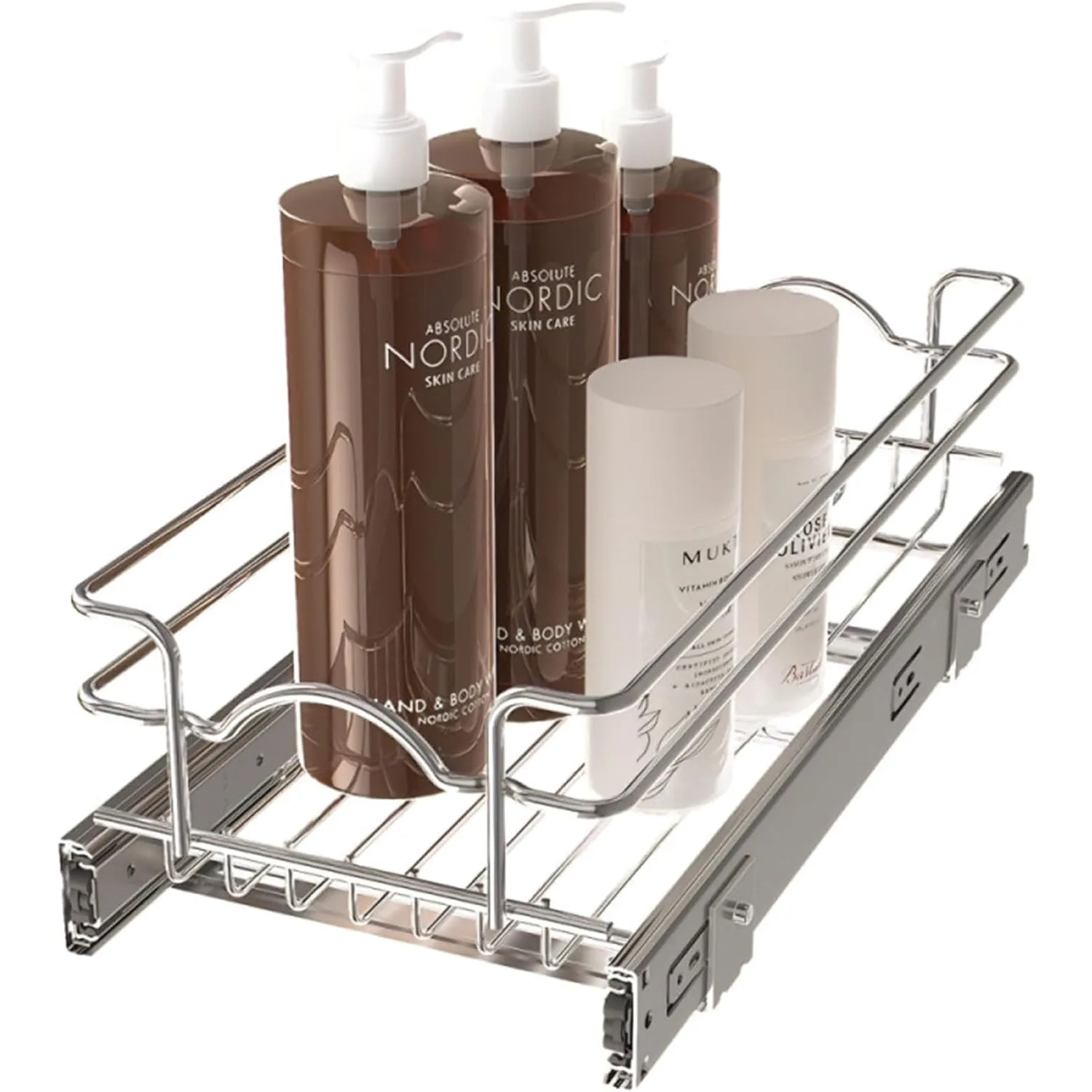 

Kitchen Cabinet Pullout Shelf and Drawer Organizer Slide Out Pantry Storage Basket in Multiple Sizes, 8.5 x 18 In