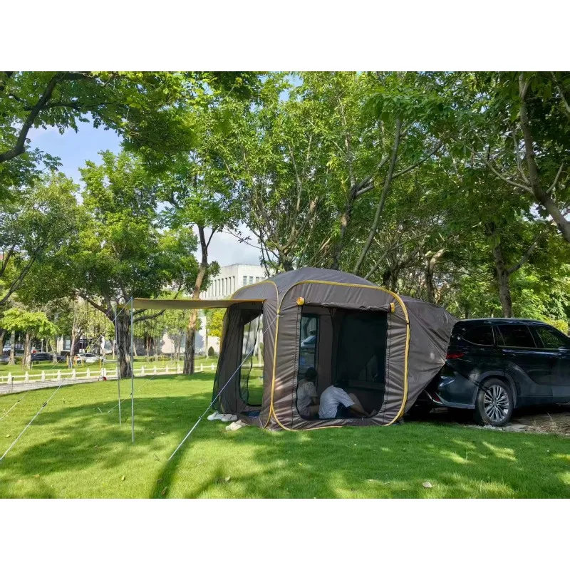 4-Person Waterproof SUV Tent with Pop-Up Rear Tailgate Automatic Car Tent of Straight Bracing Type for Beach & Car Trailer Use