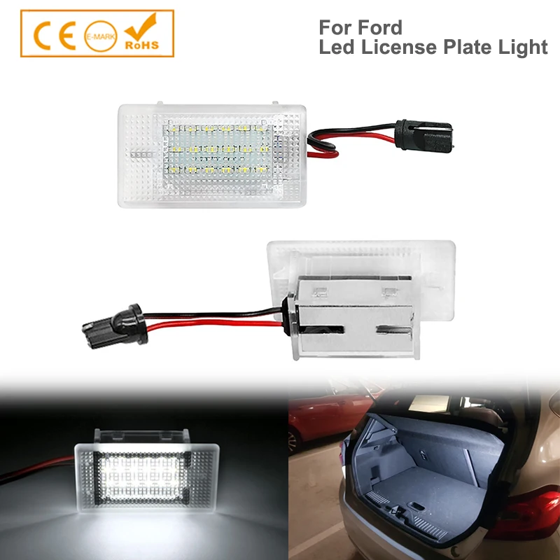 2Pcs LED Courtesy Footwell Light Trunk Luggage Lamps For Ford S-Msx C-Max B-Max Focus Fiesta Mondeo Transit Sierra Puma Escort