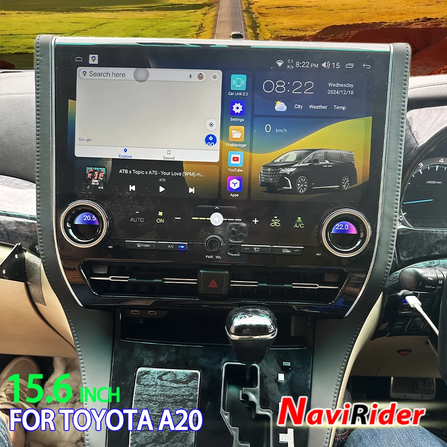 For Toyota Alphard 20 Series A20 2008-2014 Car Radio 15.6Inch Carplay Screen Multimedia Player Navigation Android Auto Head Unit