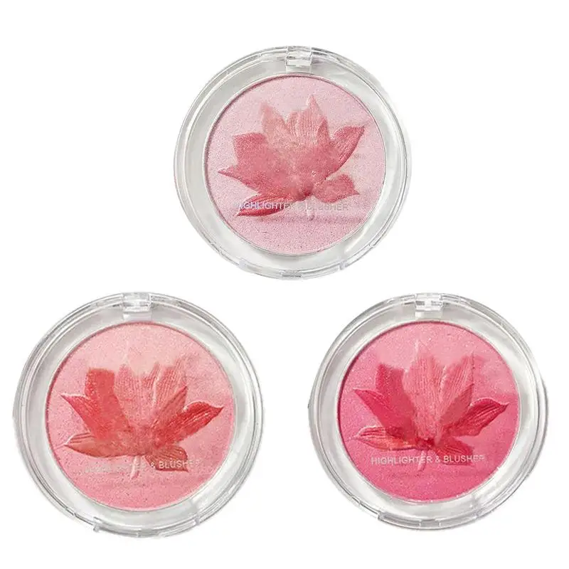 Flower Embossed Blush Face Makeup Matte Shimmer Pigment Waterproof Natural Nude Brightening Cheek Rouge Blush Eyeshadow makeup