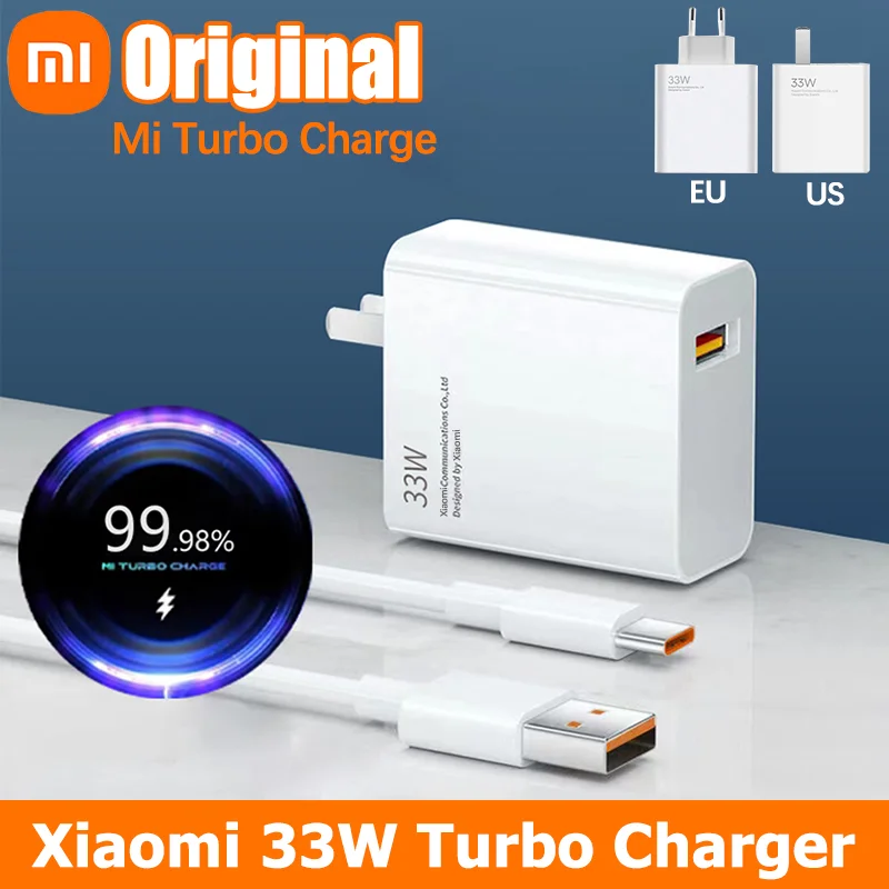 Original Xiaomi 33W Charger Turbo Fast Charge Usb Type C Cable For Poco X3 NFC M4 Mi 11I 10T 5G Redmi Note 13 12 11 10 9 Pro