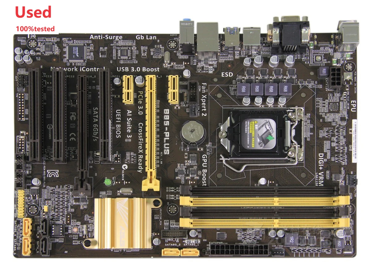 

B85-PLUS Материнские платы для настольных ПК LGA 1150 DDR3 32 ГБ Core i7/i5/i3 USB3.0 ATX Материнская плата B85 Б/у