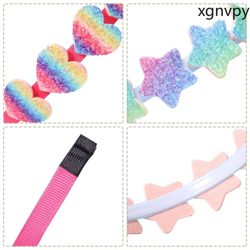 Xgnvpy-Children's Candy Color Headband, Love Onion Powder Headband, Princesa Gradiente Arco-íris Bonito, Acessórios para Cabelo