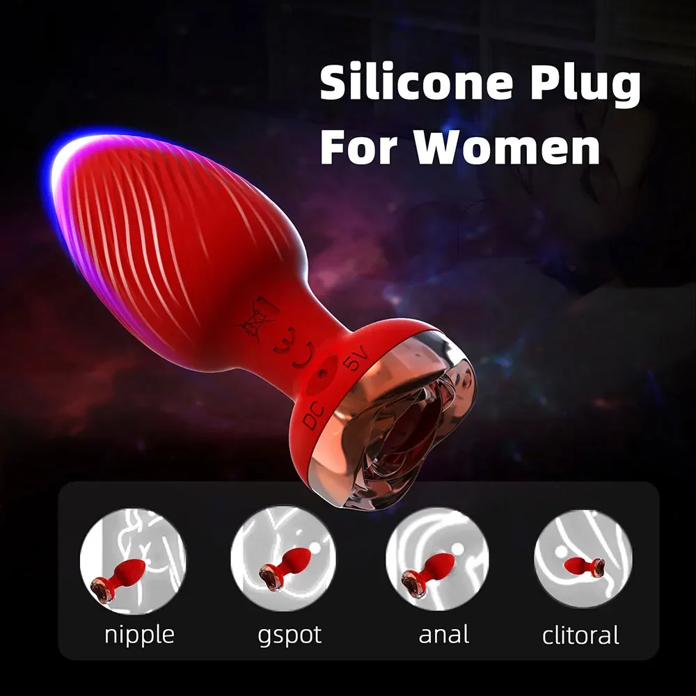 Rose Anal Vibrator For Women Dildo Butt Plug G spot Stimulator Wearable Vibrator For Men Prostate Massager Anal Beads Adult Toys