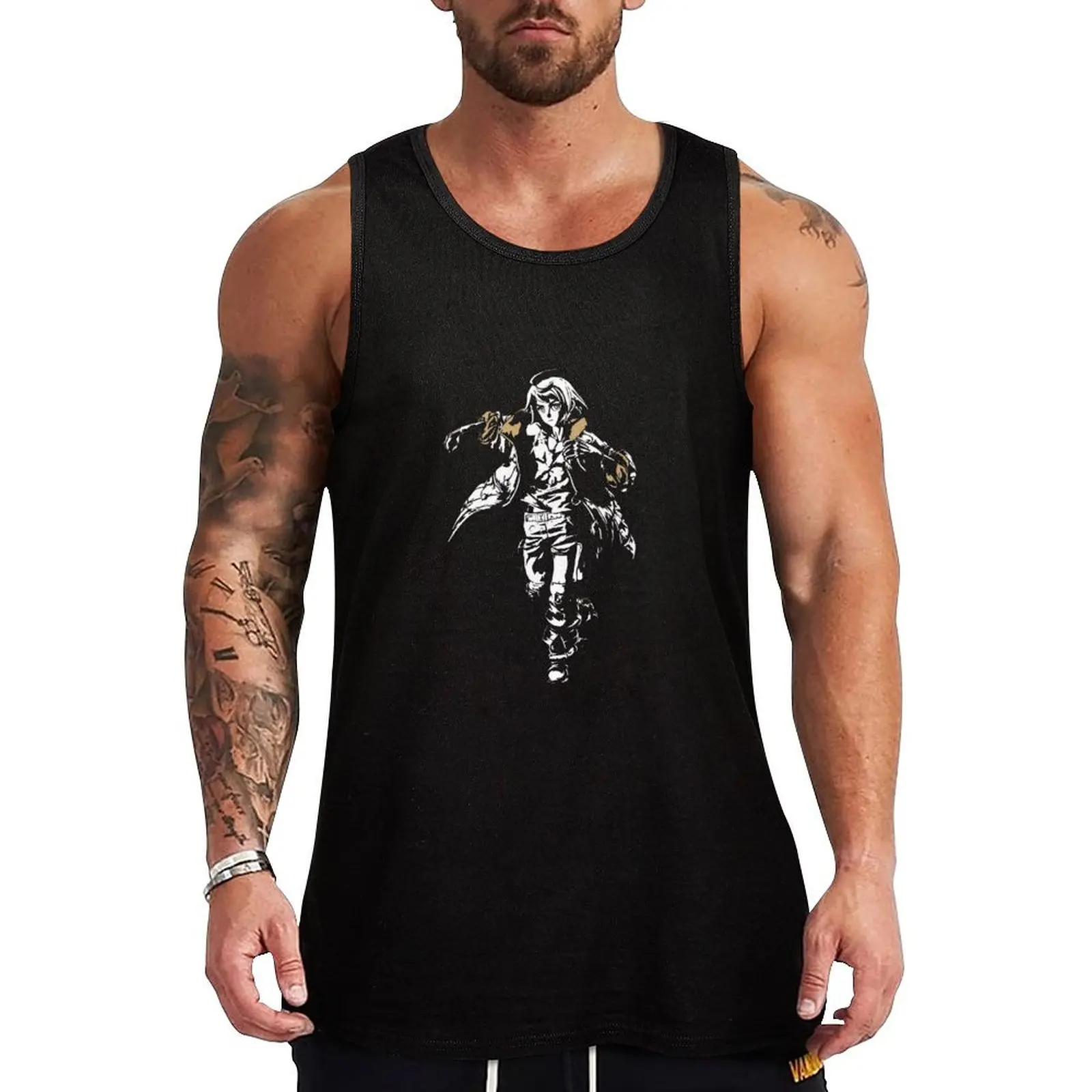 Anime Badasses : #8 Mikazuki Augus Tank Top gym clothing mens designer clothes fitness clothing for men Gym man