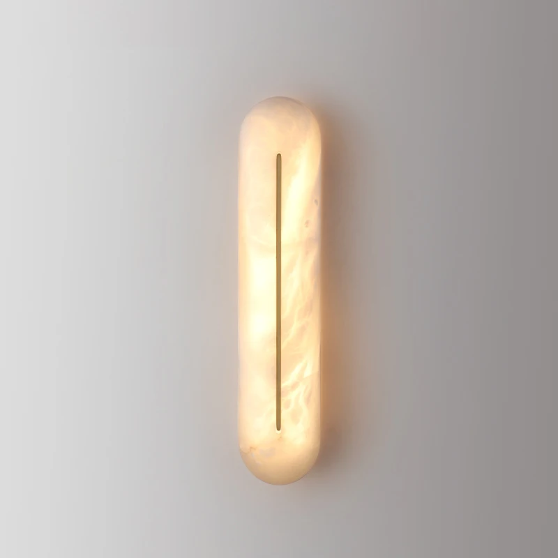 

Italian Wall Lamp Natural Marble Bedside LED Light for Bedroom Villa Entryway Hallway Living Room Indoor Decorative Lighting