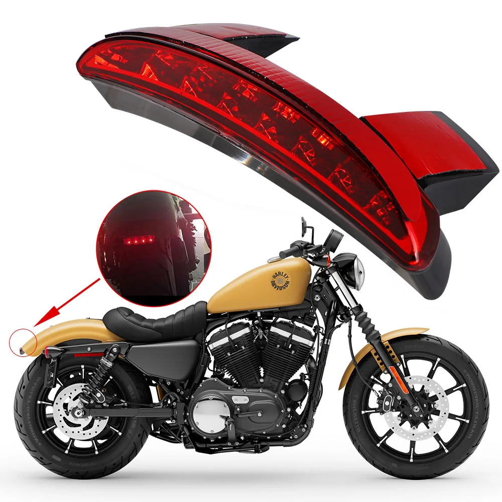 Bike Motorcycle Lights Rear Fender Tailling Edge LED Brake Amber Turn Signal Lamp  For Harley Sportster XL 883 1200 Iron 48 72