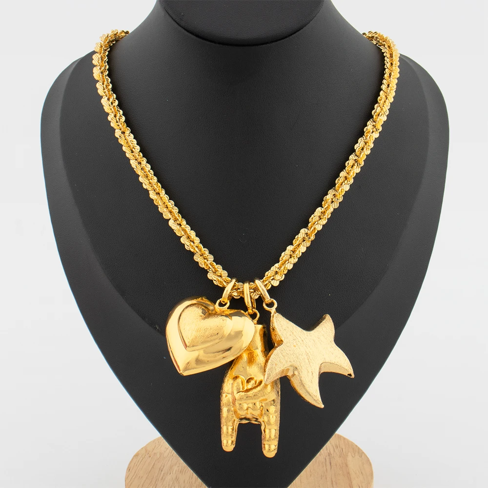 Dubai Copper Hip Hop Pendant 18K Gold Color Big Size Pendant African Neckalce for Women Men Fashion Jewelry for Party Gift