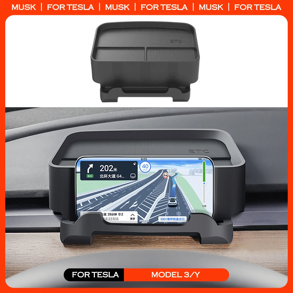 Dashboard Storage Box For Tesla Model 3 Y 2023 Silicone Auto Center Console Glasses Key Organzier Tray Case Interior Accessories