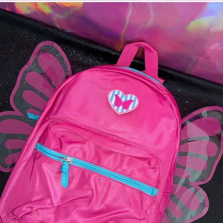 Jiaerdi Schmetterling Flügel Y2k Rucksäcke Frauen neue heiße Mädchen Nylon lässig rosa Mochila weibliche Vintage Fairycore ästhetischen Rucksack