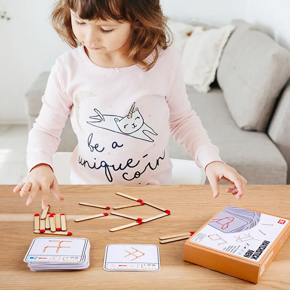 DIY Thinking Match  Learning  Matches Puzzle Geometry Board Wooden