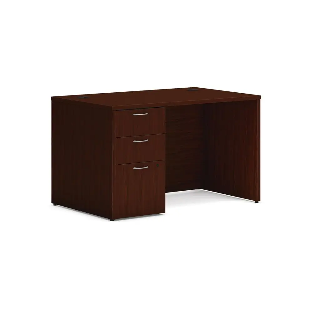 

MOD Executive Office Desk with Drawers, Modern Computer Desk with Pedestal, Home Office, 48 W, Mahogany
