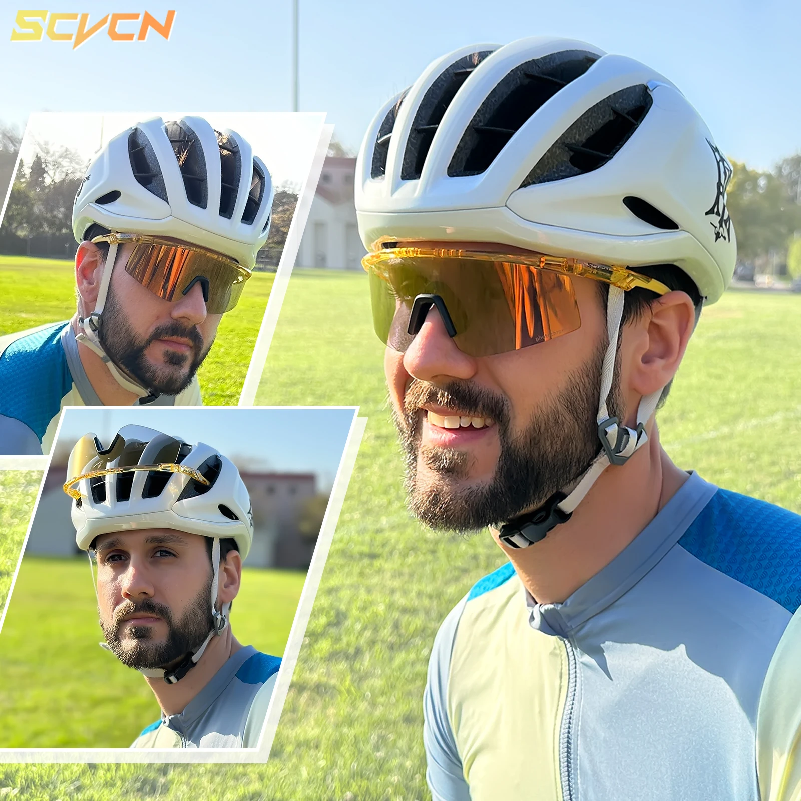 SCVCN Photochromic Cycling Glasses Cycling Sunglasses UV400 MTB Sports Eyewear Bicycle Goggles Bike Outdoor Cycling Equipment