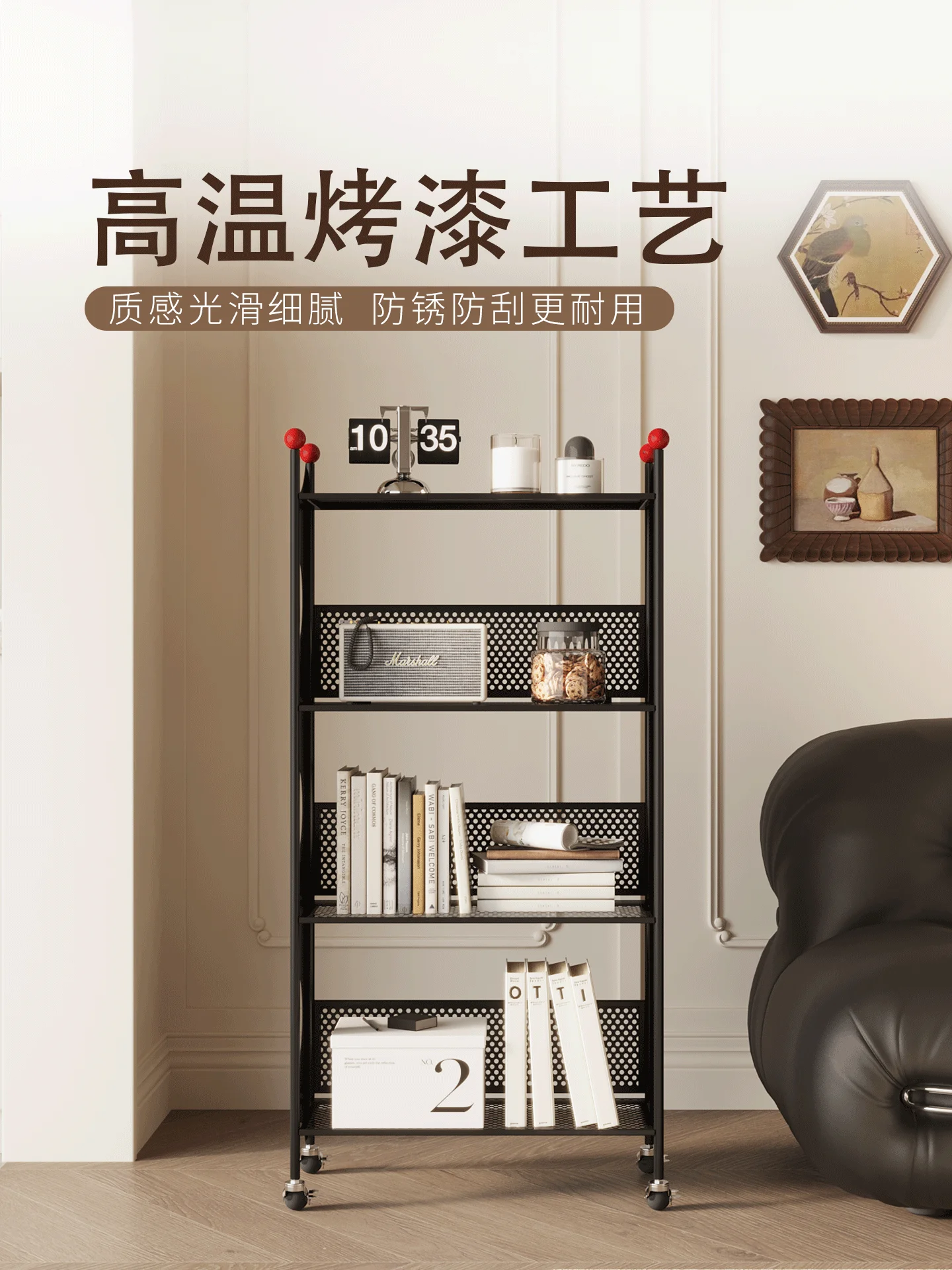 

Креативная передвижная стальная книжная полка во французском средневековом стиле, полка от пола до потолка, встроенная стена, детское кованое железо