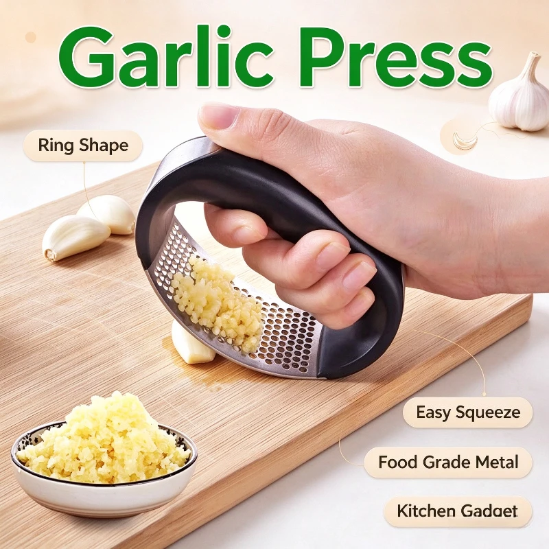 Household Manual Ring Garlic Crusher Hand Press Garlic Masher Kitchen Tool for Beating and Mashing Garlic kitchen accessories