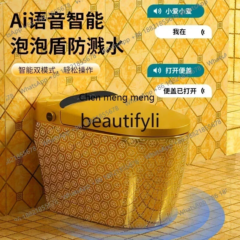Z189    Golden smart toilet automatic induction flip without water pressure limit integrated instant electric color toilet