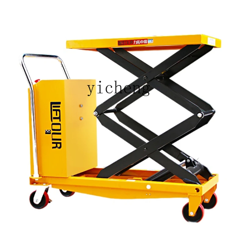 YY Electric Hydraulic Lifting Flat Wagon Lifting Scissor Mobile Small