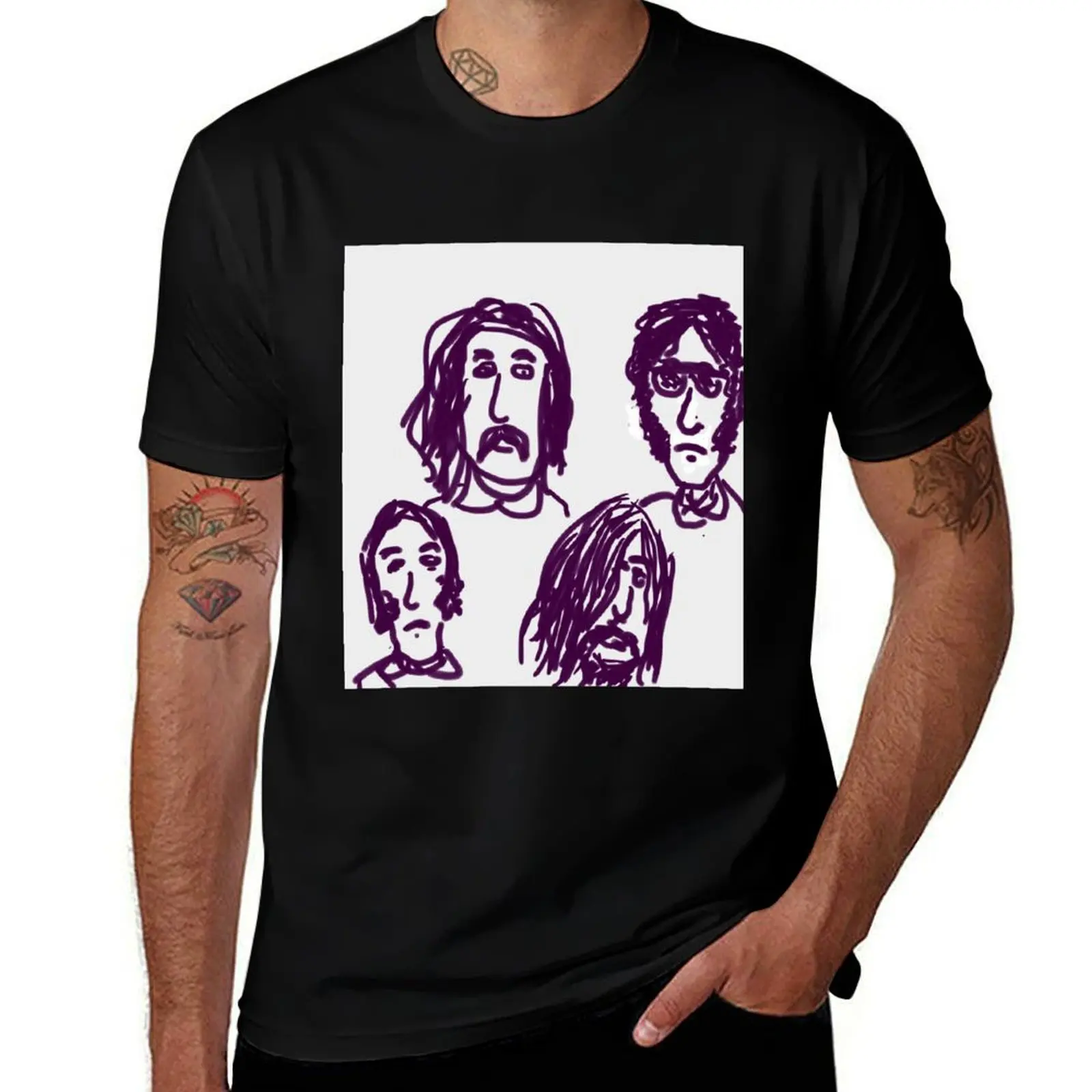CSNY Crosby, Stills, Nash & Young DRAWING DAY T-Shirt Breathable Basic Cotton T-Shirt