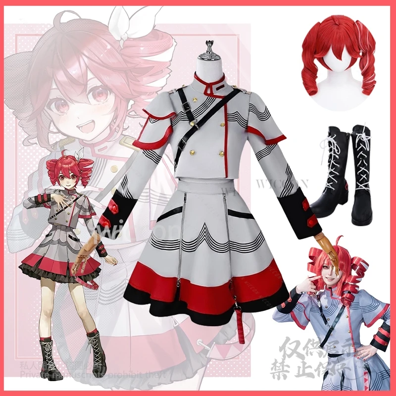 Anime Jirai Kei Girls Project Sekai Cosplay Costume Tetooo Red Dress Lolita Wigs For Halloween Christmas Party Cos Customized