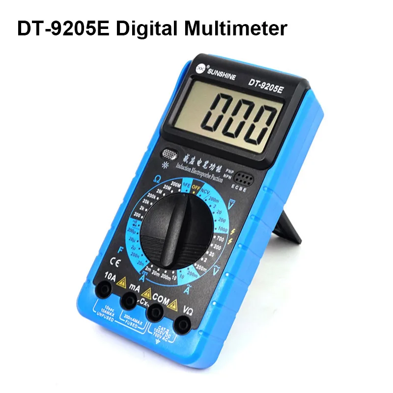 Imagem -06 - Ferramentas Multímetro Digital Alta Precisão Display Lcd Instrumento Multifuncional Power Meter Sunshine-dt-9205e