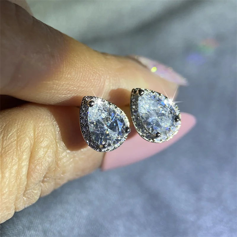 طقم أقراط وقلادة بيضاء من الزركونيا CC-Water-Drop للنساء ، أقراط مرصعة ، مجوهرات راقية ، زفاف ، خطوبة رومانسية ، انخفاض الشحن #4