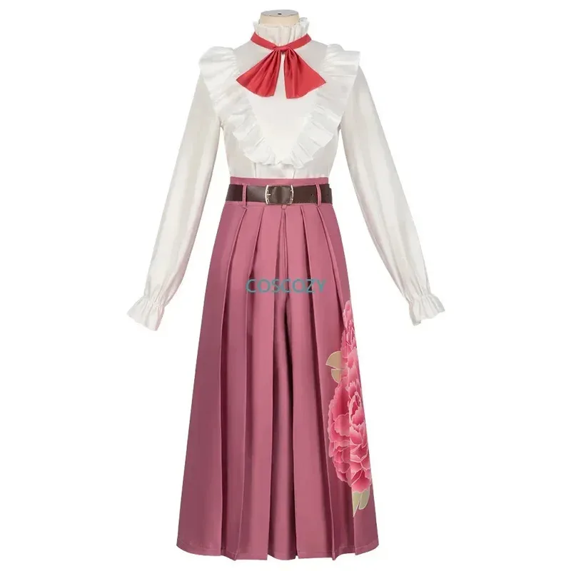 New Arrival Kamaado Nezukko Cosplay Costume Lady Girls' Birthday Costume Gifts New Nezuko Uniform Bamboo Wig Bag Pink Full Suit