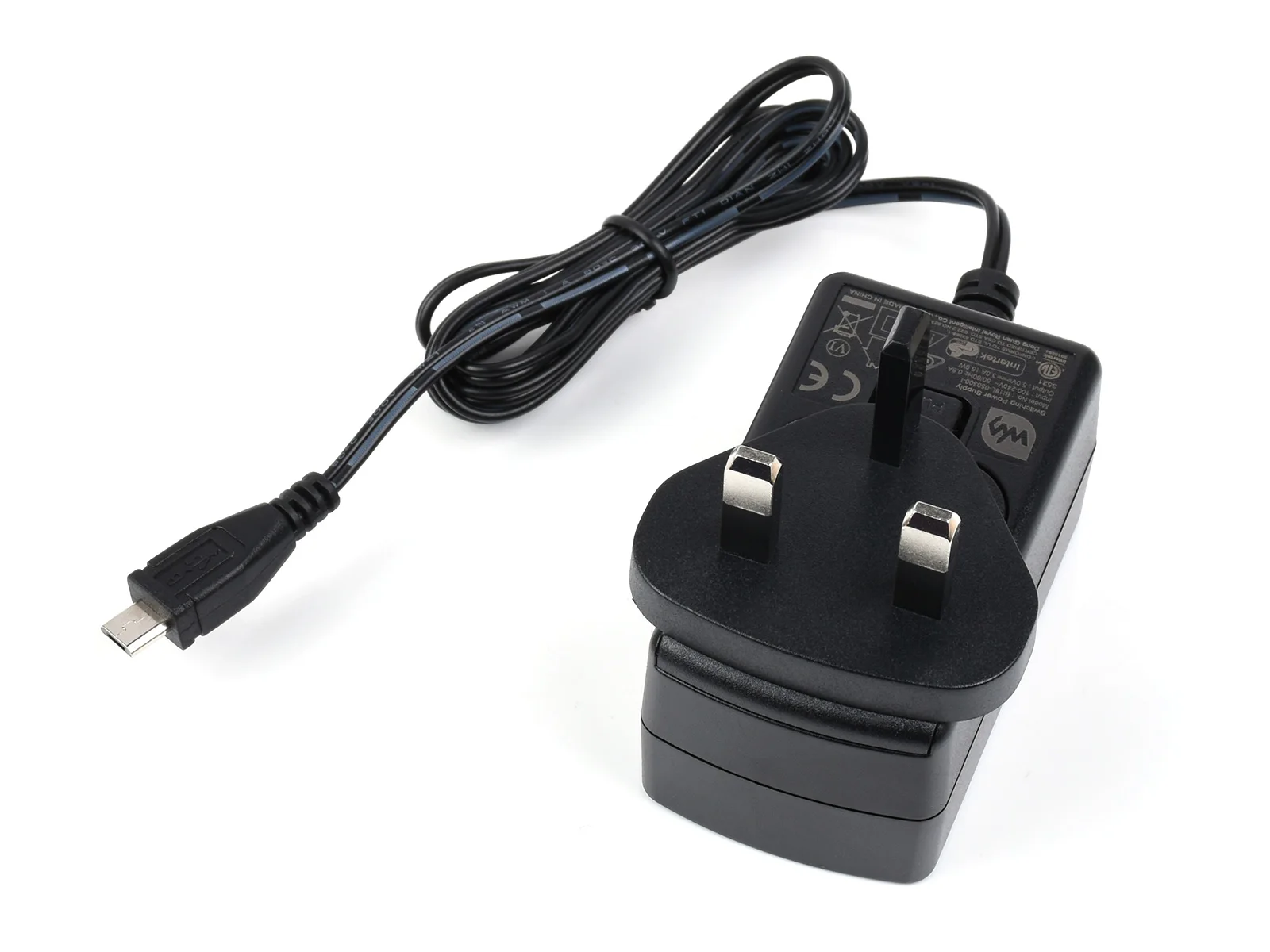 Waveshare-voeding, voedingsadapter, 5V/3A, USB-uitgangsconnector, PSU-5V3A-MICRO