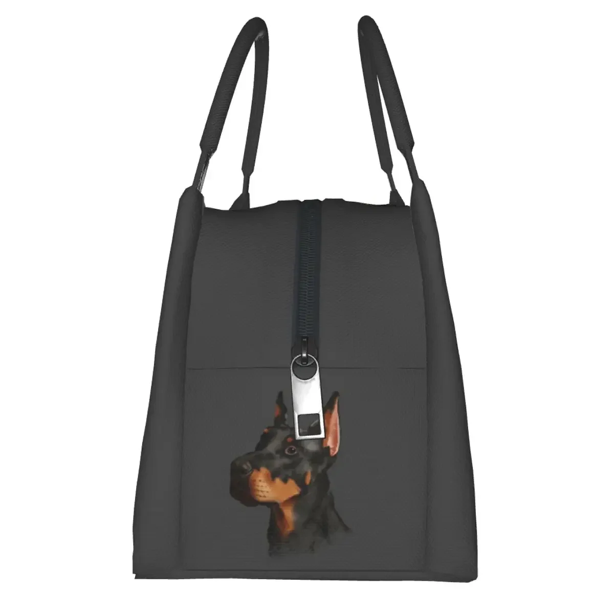 دوبيرمان الكلب الناب صورة أكياس الغداء معزول بينتو صندوق مانعة للتسرب حمل أكياس نزهة برودة حقيبة حرارية للنساء طالب العمل