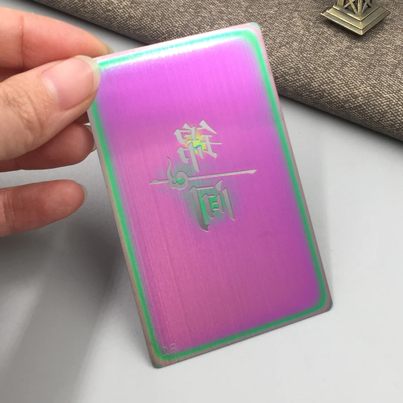 Customized product Customized Eectroplated Color Laser Cut Metal Business Card