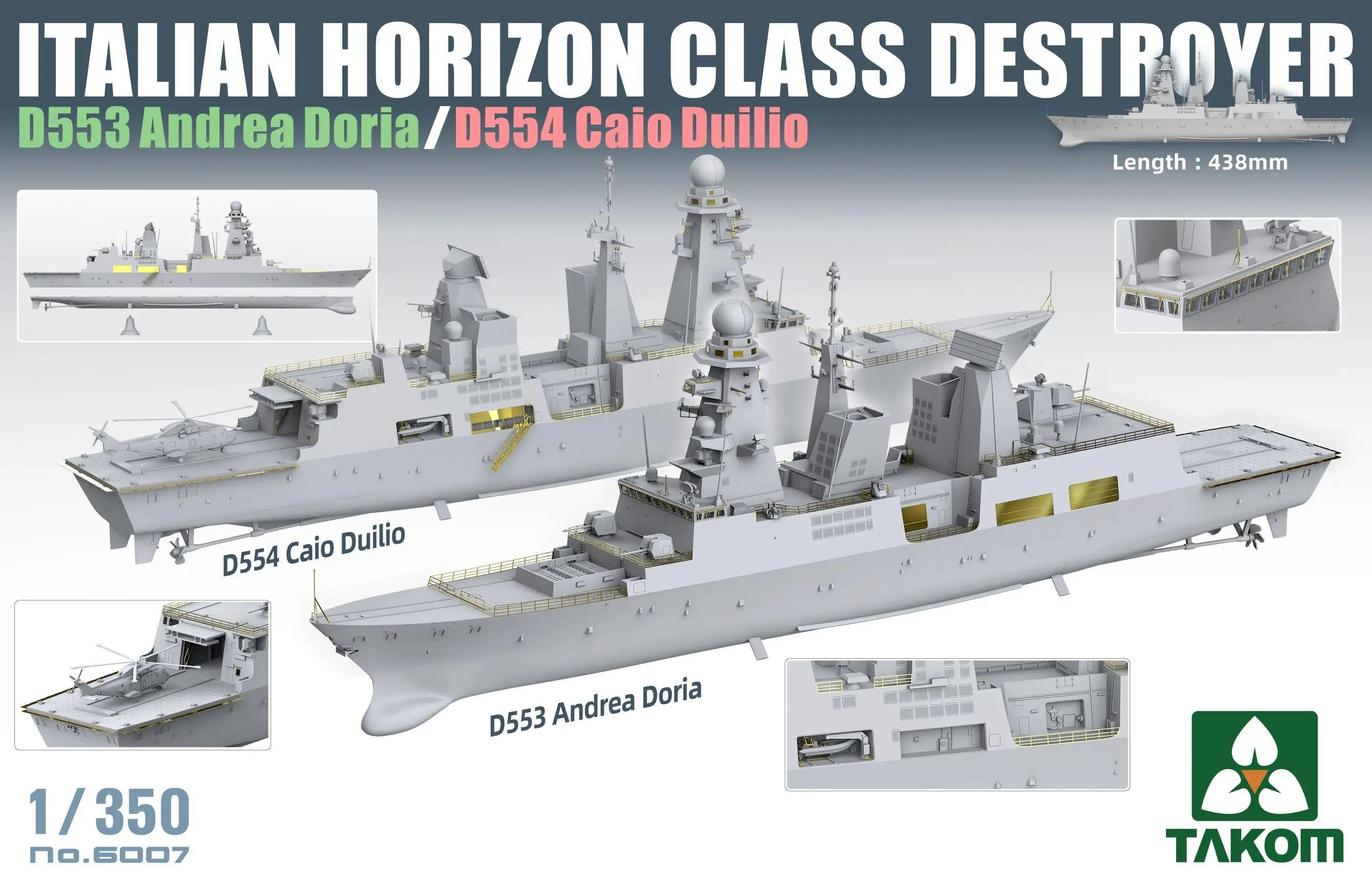 Takom 6007 1/350 ITALIAN HORIZON CLASS DESTROYER  D553 ANDREA DORIA