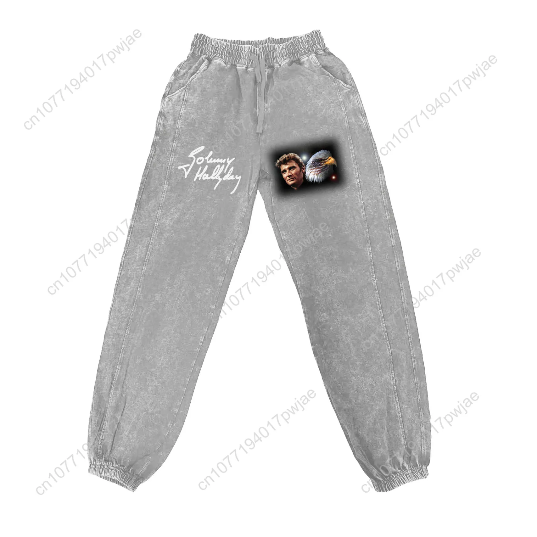 Johnny Hallyday Pants Man Woman Teenager Retro Vintage Trousers Cotton Elastic Sweatpant Custom Made Pant With Pocket