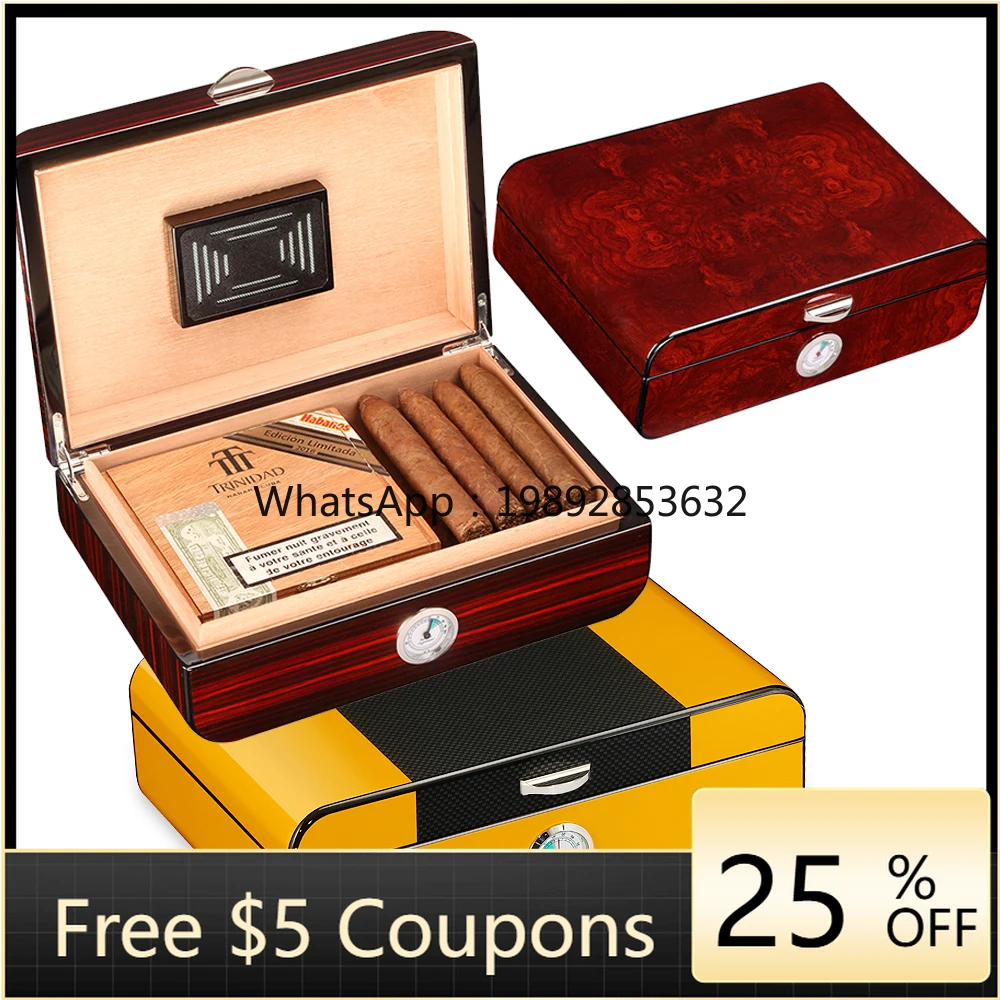 

Spain Ceder Wood Linder Humidor Cigar Box Home Large Capacity With Humidifier Hygrometer Cigar Humidor Box