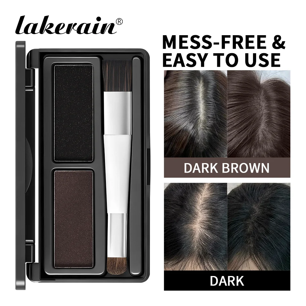 

Lakerain Hair Root Cover Up Powder Long lasting Waterproof Precise Application Hair Root Hairlines Natural Covers White Hairs