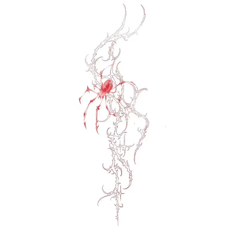 

Sexy Red Spider Temporary Tattoo for Women Man Arm Art Thorn Fake Tattoo Gothic Tattoo Sticker Waterproof Tatuajes Temporales