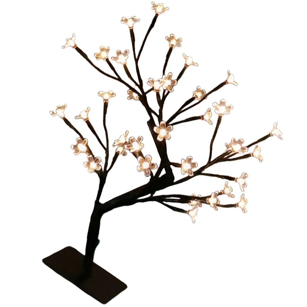

36 LED Decorative Cherry Tree Light Cherry Blossom Bonsai Light Lamp Desk Tree Light for Home Wedding Decoration with (Warm Whit