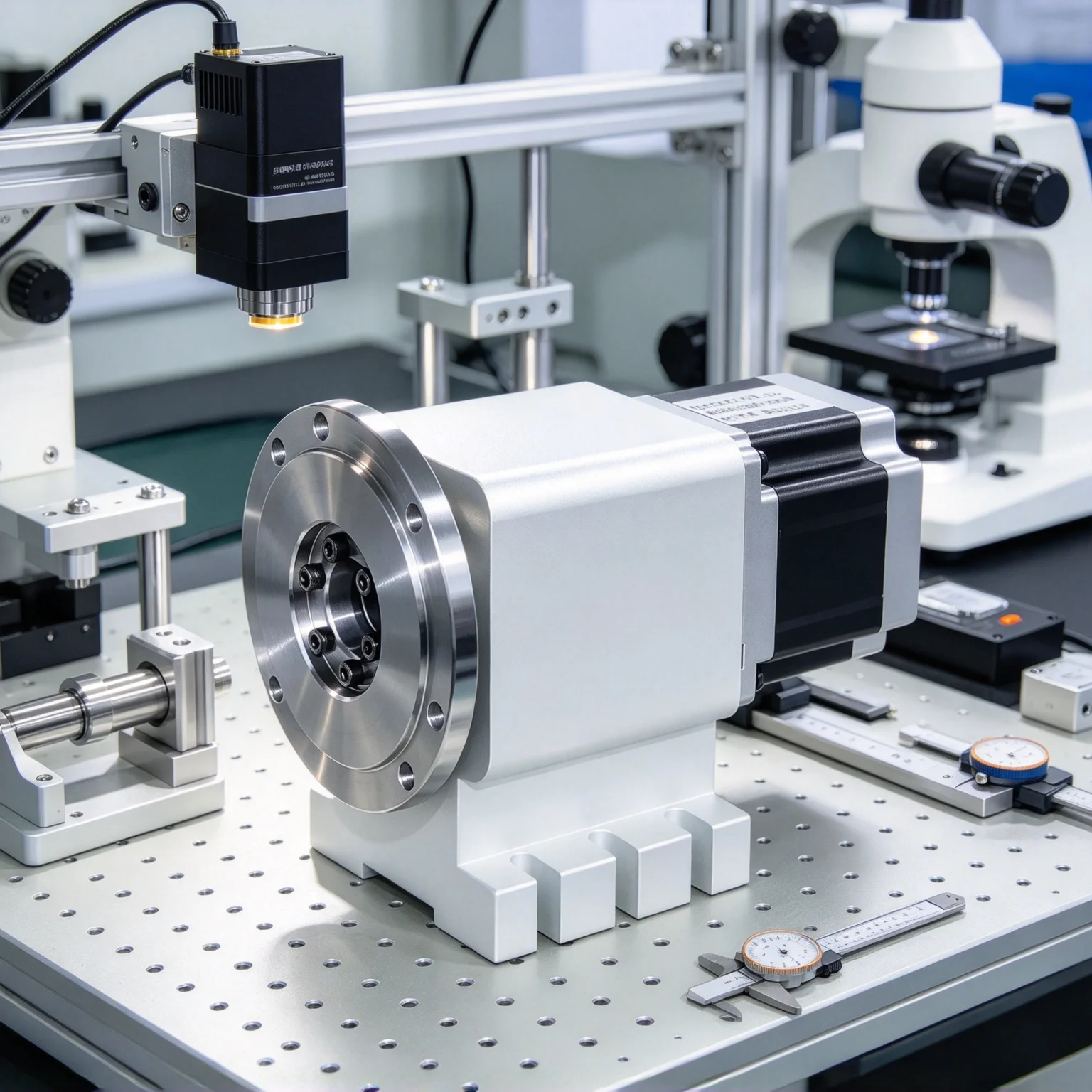 Harmonic Drive CNC 4th Axis NEMA34 Stepper Motor Rotary Indexer 130mm Chuck 3 4 Jaw Ratio 50:1