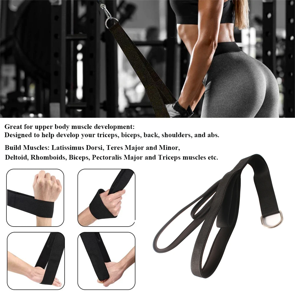 Vigor Power Gear Tricep Rope, Cable Attachment, Triceps Extension Straps, Gym Equipment, Two Length in One