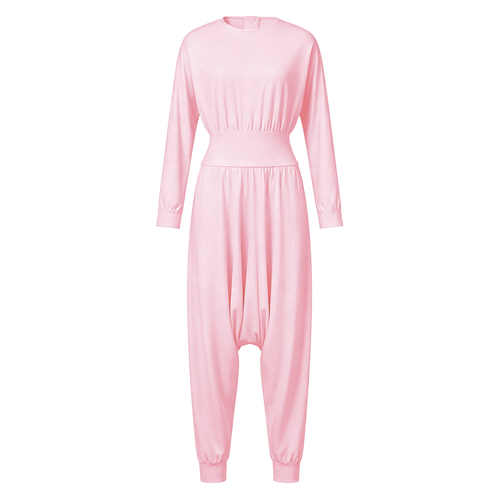 Women Adaptive Jumpsuit Nursing Homewear Baggy Long Sleeve Elastic Waist Bodysuit for Casual Daily Life Special Needs Pajamas view 4