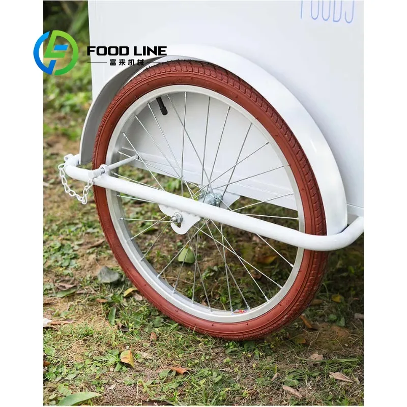 Customized Commercial Coffee Tricycle Push Cart Mobile Street Vending Cafe Serving Trolley
