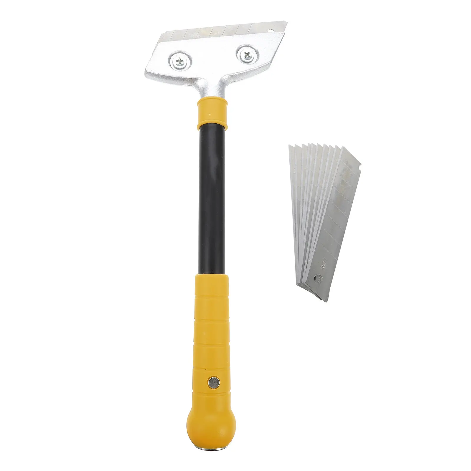 1Set Cleaning Scraper Sturdy Aluminum Alloy Floor Glue Remover Glass Cement Removing Tool Non-Slip Handle Cleaner