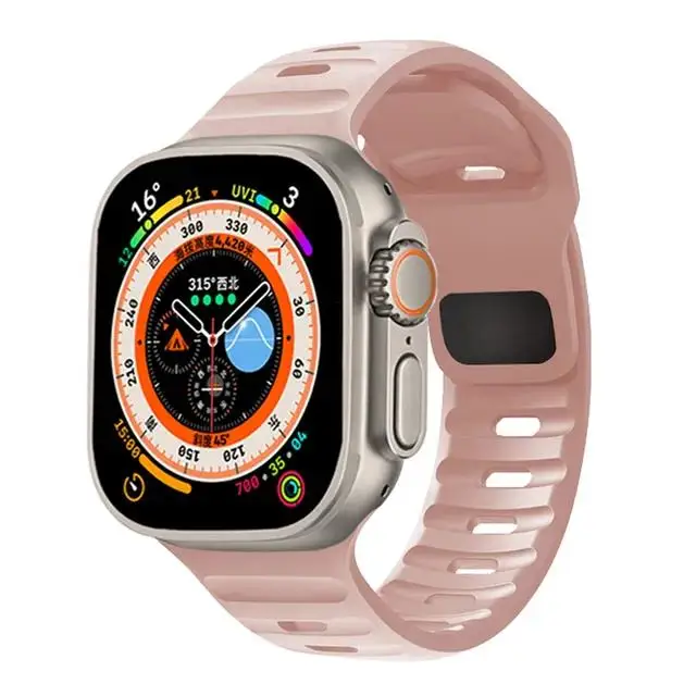 Silikon Sport armband für Apple Uhren armband 49mm 45mm 44mm 42mm 40mm 41mm 38 Correa Armband iwatch Serie 9 8 7 6 5 4 3 se ultra