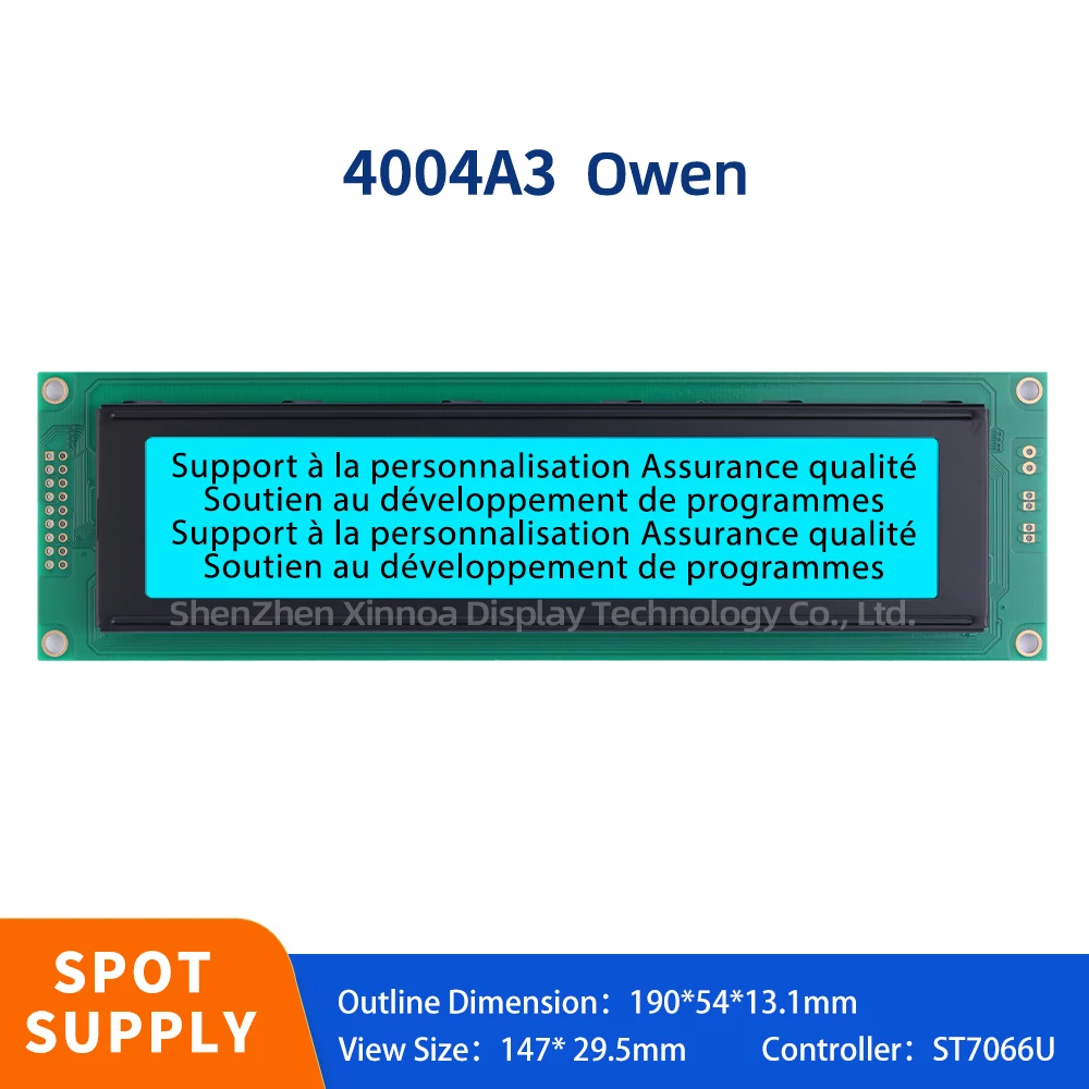 

4*40 4X40 4004 ST7066U Controller 18PIN 3.3V/5V Ice Blue Film Black Letters European 4004A3 Character LCD Module Display Screen