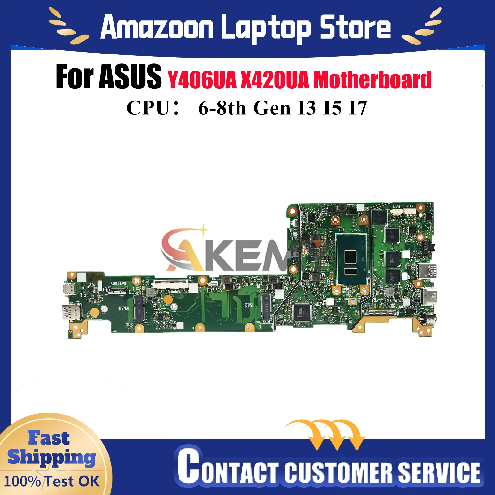 

Материнская плата для ноутбука X420UA для ASUS VivoBook X420U X420UA Y406UA, материнская плата для ноутбука с процессором I3 I5 I7, 100% тестирование, ОК, быстрая доставка