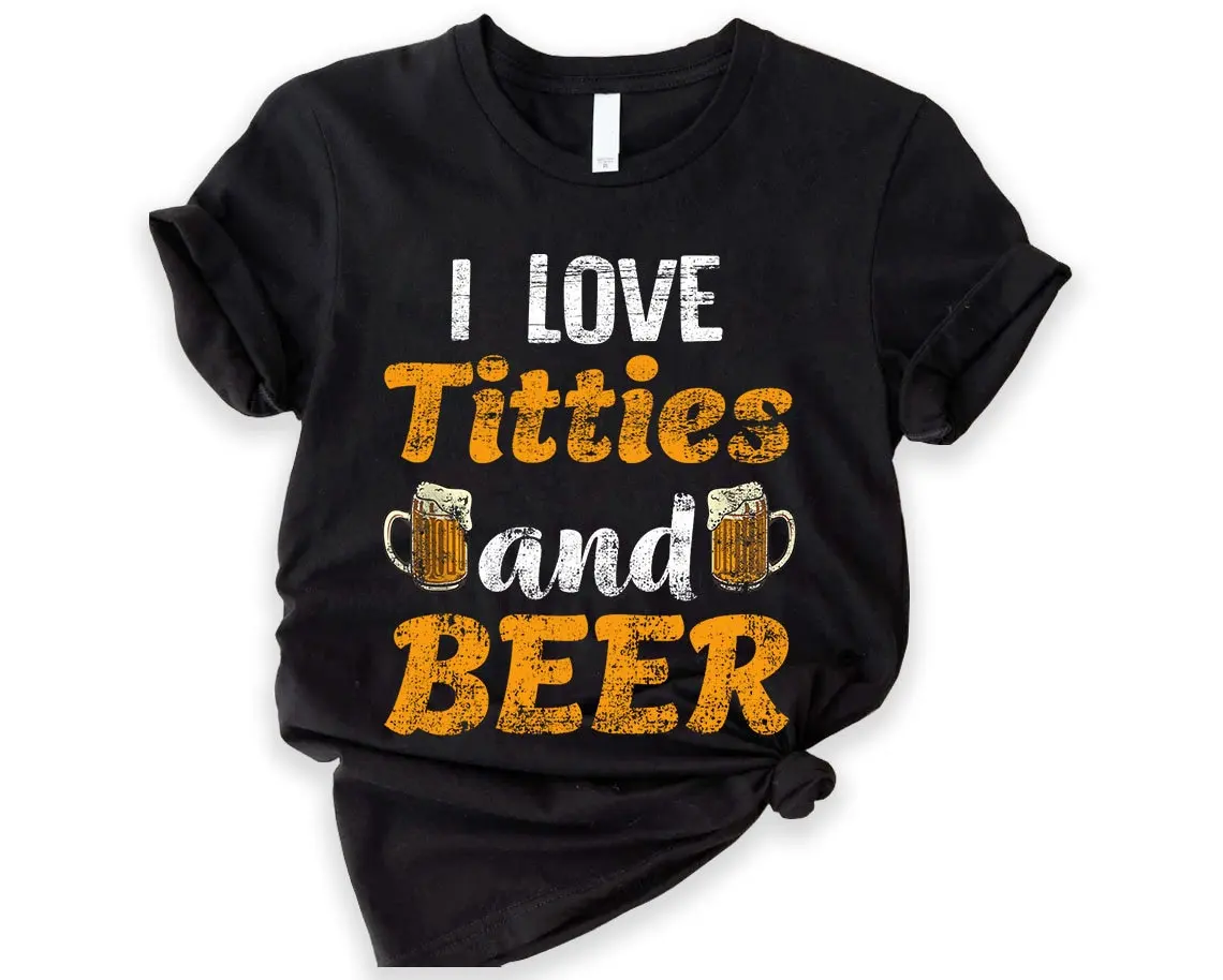 

Titties and Beer T Shirt Funny Adult Humor Inappropriate Barbecue Lake Day Beach Drinking