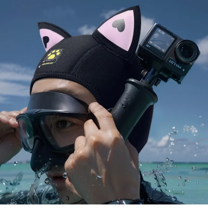 

Thicken Warm Diving Hats for Women Funny High Elasticity Keep Warm Beach Sun Protection Swimming Hat Snorkeling Headgear
