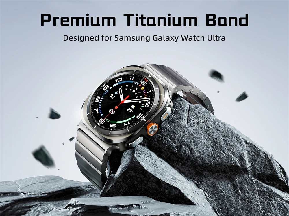 LULULOOK Titanarmband für Samsung Galaxy Watch Ultra 2 47mm, DLC-Beschichtung, 24 mm Breite, Ersatz-Uhrenarmband für Galaxy Watch Ultra – Detail 1