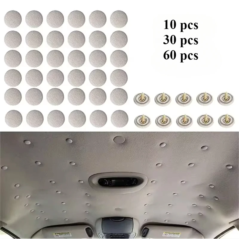 10/30/60Pcs Car Interior Roof Buckles Headliner Ceiling Cloth Fixing Screw Care Fabric Buckle Rivets Retainer Cap Repair Tools